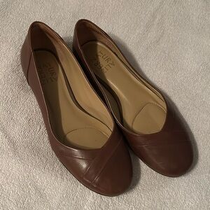 Naturalizer Leather Comfort Slip On Flats Gilly Brown Size 6.5
